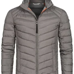 Tom Tailor Herren Herbst Jacke Mit Stehkragen 2-Pockets Strukturmuster Grau Schwarz