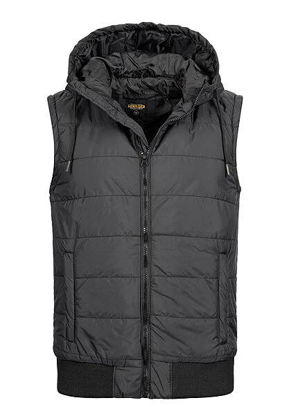 Lowrider Herren Weste Gefüttert Mit Kapuze 2-Pockets Zipper Schwarz 3 Lowrider Herren Weste Gefüttert Mit Kapuze 2-Pockets Zipper Schwarz