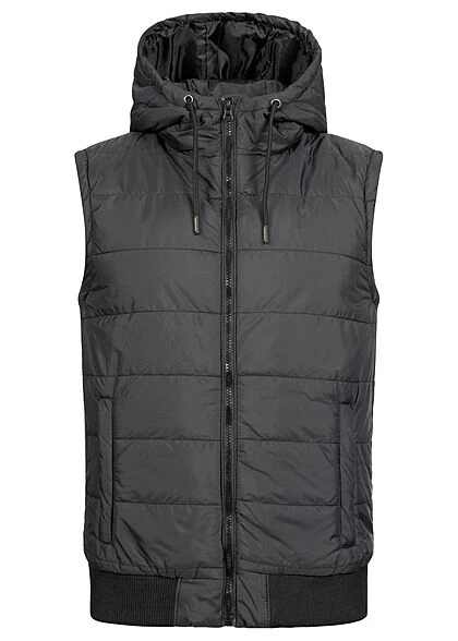 Lowrider Herren Weste Gefüttert Mit Kapuze 2-Pockets Zipper Schwarz 4 Lowrider Herren Weste Gefüttert Mit Kapuze 2-Pockets Zipper Schwarz – Bild 2