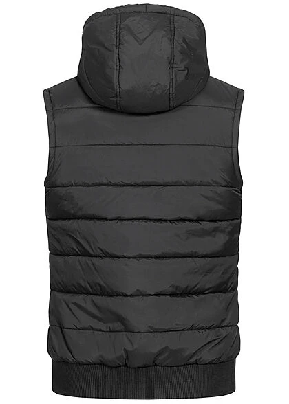Lowrider Herren Weste Gefüttert Mit Kapuze 2-Pockets Zipper Schwarz 6 Lowrider Herren Weste Gefüttert Mit Kapuze 2-Pockets Zipper Schwarz – Bild 4