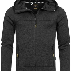 Lowrider Herren Melange Zip-Hoodie Kapuze 2-Pockets Schwarz