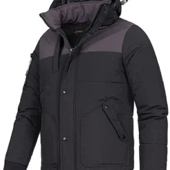Lowrider Herren Winter Jacke Mit Kapuze 2 Seitliche Taschen Mit Ellenbogenpatches Schwarz -Deutschland Jack & Jones Verkaufs-Shop 21088251 2