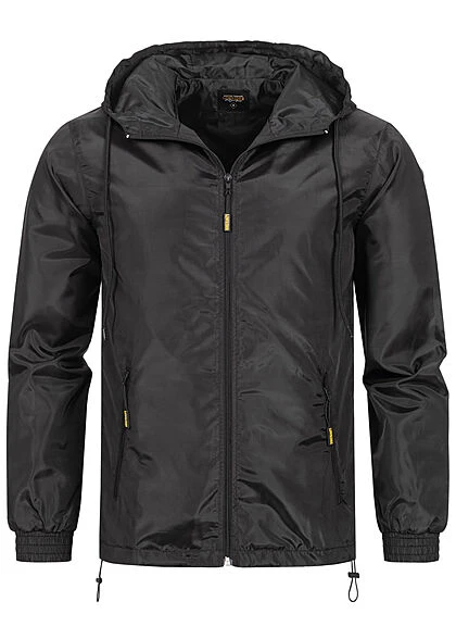 Lowrider Herren Windbreaker Jacke Mit Kapuze 2-Pockets Schwarz 3 Lowrider Herren Windbreaker Jacke Mit Kapuze 2-Pockets Schwarz
