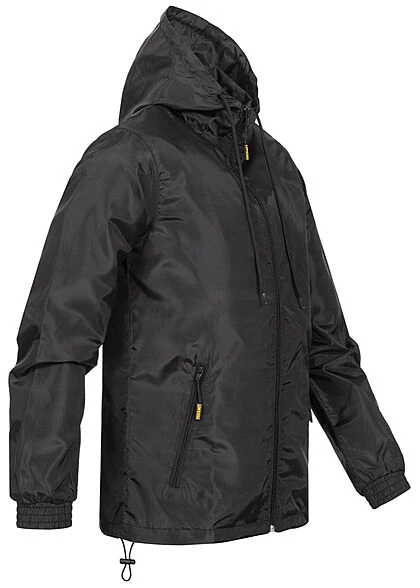 Lowrider Herren Windbreaker Jacke Mit Kapuze 2-Pockets Schwarz 4 Lowrider Herren Windbreaker Jacke Mit Kapuze 2-Pockets Schwarz – Bild 2
