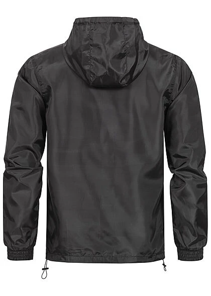 Lowrider Herren Windbreaker Jacke Mit Kapuze 2-Pockets Schwarz 5 Lowrider Herren Windbreaker Jacke Mit Kapuze 2-Pockets Schwarz – Bild 3