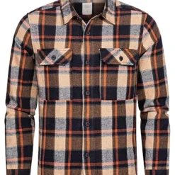 Hailys Herren Hemdjacke Overshirt Shacket 2-Pockets Kariertes Muster Navy Blau