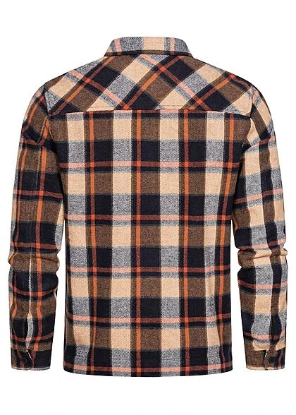 Hailys Herren Hemdjacke Overshirt Shacket 2-Pockets Kariertes Muster Navy Blau 4 Hailys Herren Hemdjacke Overshirt Shacket 2-Pockets Kariertes Muster Navy Blau – Bild 2