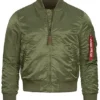 Alpha Industries Herren Basic Nylon Fliegerjacke 2-Pockets Slim Fit Sage Grün -Deutschland Jack & Jones Verkaufs-Shop 21093151