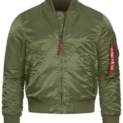Alpha Industries Herren Basic Nylon Fliegerjacke 2-Pockets Slim Fit Sage Grün