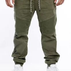 Urban Surface Herren Biker Stoffhose 5-Pockets Tunnelzug Rippbündchen Ivy Oliv Grün -Deutschland Jack & Jones Verkaufs-Shop 21093948 1