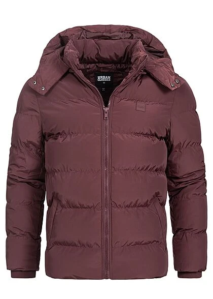 Urban Classics Herren Winter Pufferjacke Mit Kapuze 2-Pockets Cherry Rot 3 Urban Classics Herren Winter Pufferjacke Mit Kapuze 2-Pockets Cherry Rot