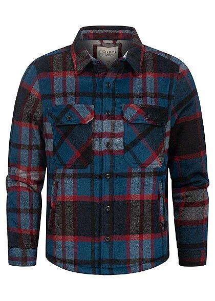 Hailys Herren Hemdjacke Jacke Mit Teddyfutter 2-Pockets Kariert Navy Blau 3 Hailys Herren Hemdjacke Jacke Mit Teddyfutter 2-Pockets Kariert Navy Blau