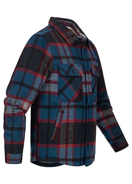 Hailys Herren Hemdjacke Jacke Mit Teddyfutter 2-Pockets Kariert Navy Blau 4 Hailys Herren Hemdjacke Jacke Mit Teddyfutter 2-Pockets Kariert Navy Blau – Bild 2