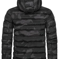 Brave Soul Herren Jacke Steppjacke Mit Kapuze 2-Pockets Schwarz Camo -Deutschland Jack & Jones Verkaufs-Shop 21110105 3