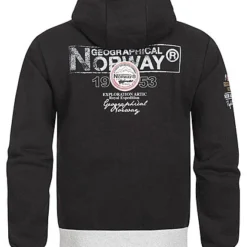 Geographical Norway Herren Zip-Hoodie Kapuze 2-Pockets Patches Vorne & Hinten Schwarz 7 Geographical Norway Herren Zip-Hoodie Kapuze 2-Pockets Patches Vorne & Hinten Schwarz -Deutschland Jack & Jones Verkaufs-Shop 21110245 2