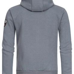 Geographical Norway Herren Zip-Hoodie Kapuze 2-Pockets Frontstickerrei Dunkel Grau -Deutschland Jack & Jones Verkaufs-Shop 21110255 2