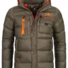 Geographical Norway Herren Winter Steppjacke Mit Abnehmb. Kapuze 4-Pockets Khaki Grün -Deutschland Jack & Jones Verkaufs-Shop 21110262