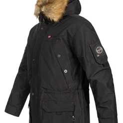 Geographical Norway Herren Winter Parka Kunstfellkapuze 7-Pockets Schwarz -Deutschland Jack & Jones Verkaufs-Shop 21110302 2