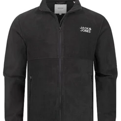 Jack & Jones Jack And Jones Herren Basic Fleece Jacke Mit Stehkragen Unicolor Schwarz