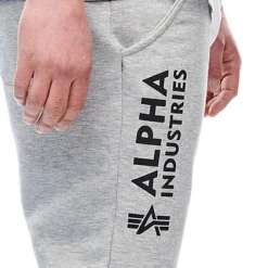 Alpha Industries Herren Basic Jogginghose Mit Logo Print 3-Pockets Grau Melange -Deutschland Jack & Jones Verkaufs-Shop 22010188 3