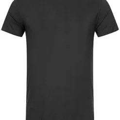 Seventyseven Lifestyle Herren Lockeres T-Shirt Mit Rundhals Rollkante Am Saum Schwarz