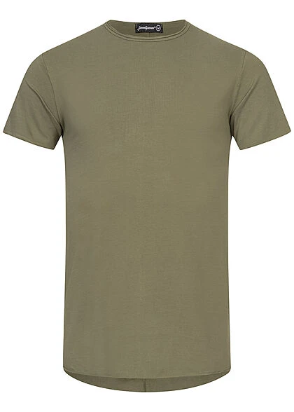 Seventyseven Lifestyle Herren Lockeres T-Shirt Mit Rundhals Rollkante Am Saum Oliv Grün 3 Seventyseven Lifestyle Herren Lockeres T-Shirt Mit Rundhals Rollkante Am Saum Oliv Grün