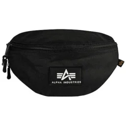 Alpha Industries Herren Bauchtasche Gürteltasche Mit Zipper Logo Patch Schwarz
