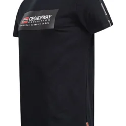 Geographical Norway Herren T-Shirt Mit Logo Print Vorne Rundhals Schwarz -Deutschland Jack & Jones Verkaufs-Shop 22030502 1
