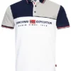 Geographical Norway Herren Polo Shirt T-Shirt Mit Logo Stickerei Colorblock Weiss