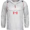 Canadian Peak Herren Pull Over Windbreaker Regenjacke Kapuze 2-Zip-Pockets Hell Grau