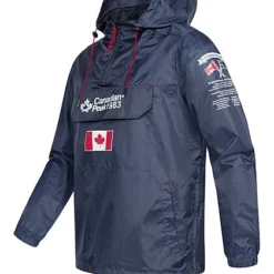 Canadian Peak Herren Pull Over Windbreaker Regenjacke Kapuze 2-Zip-Pockets Navy Blau -Deutschland Jack & Jones Verkaufs-Shop 22030554 1