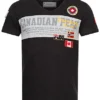 Canadian Peak Herren T-Shirt Mit V-Neck Und Logo Print Mit Patches Schwarz -Deutschland Jack & Jones Verkaufs-Shop 22030566