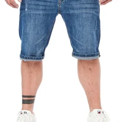 Indicode Herren Kurze Jeans Hose Mit 5-Pockets Indigo Blau