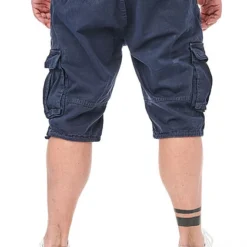 Indicode Herren Kurze Cargo Jeans Hose Mit Gürtel Und 7-Pockets Navy Blau -Deutschland Jack & Jones Verkaufs-Shop 22030822 2