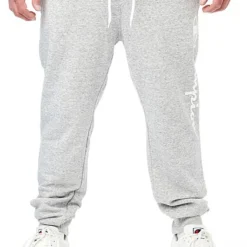 Champion Herren Joggingshose Mit 2-Pockets Und Logo Print Grau Weiss