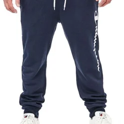 Champion Herren Joggingshose Mit 2-Pockets Und Logo Print Navy Blau Weiss
