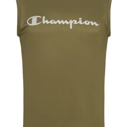 Champion Performance Herren Muscle Shirt Mit Logo Print Oliv Grün