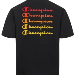 Champion Herren Custom Fit T-Shirt Mit Logo Print Schwarz