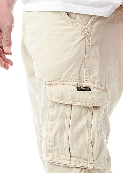 Indicode Herren Cargo Jeans Hose Inkl. Gürtel 6-Pockets Nebel Beige 6 Indicode Herren Cargo Jeans Hose Inkl. Gürtel 6-Pockets Nebel Beige – Bild 4