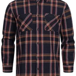 Urban Classics Herren Hemd Oversized Mit 2 Brusttaschen Karo Muster Navy Orange