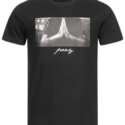Mister Tee Herren T-Shirt Pray Print Schwarz