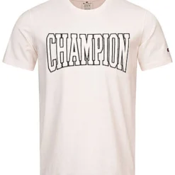Champion Herren T-Shirt Mit Logo Patches Beige Schwarz