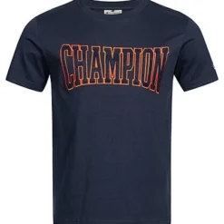 Champion Herren T-Shirt Mit Logo Patches Navy Blau Rot