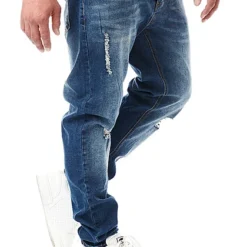 Seventyseven Lifestyle Herren Jeans Hose Mit 5-Pockets Destroyed Look Dunkel Blau 8 Seventyseven Lifestyle Herren Jeans Hose Mit 5-Pockets Destroyed Look Dunkel Blau -Deutschland Jack & Jones Verkaufs-Shop 22057292 2