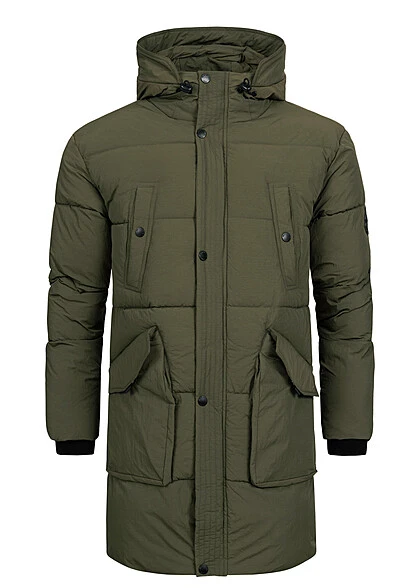 Indicode Herren Winter Parka Mantel Mit Kapuze & 4 Taschen Army Grün 3 Indicode Herren Winter Parka Mantel Mit Kapuze & 4 Taschen Army Grün – Bild 2