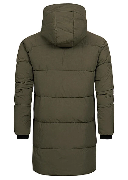 Indicode Herren Winter Parka Mantel Mit Kapuze & 4 Taschen Army Grün 5 Indicode Herren Winter Parka Mantel Mit Kapuze & 4 Taschen Army Grün – Bild 4