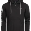 Champion Herren Half-Zip Hoodie Mit Kapuze Und Kängurutasche Schwarz