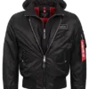 Alpha Industries Herren MA-1 Fliegerblouson Jacke Abnehmb. Kapuze 2-Pockets Schwarz -Deutschland Jack & Jones Verkaufs-Shop 22090300