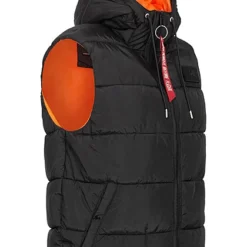 Alpha Industries Herren Winter Pufferweste Mit Kapuze 2- Pockets Schwarz -Deutschland Jack & Jones Verkaufs-Shop 22090302 2