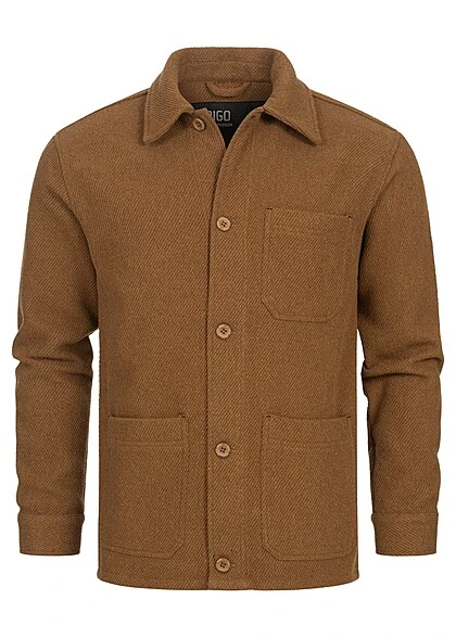 Indicode Herren Übergangsjacke Mit 3 Taschen Und Knopfleiste Rubber Braun 3 Indicode Herren Übergangsjacke Mit 3 Taschen Und Knopfleiste Rubber Braun